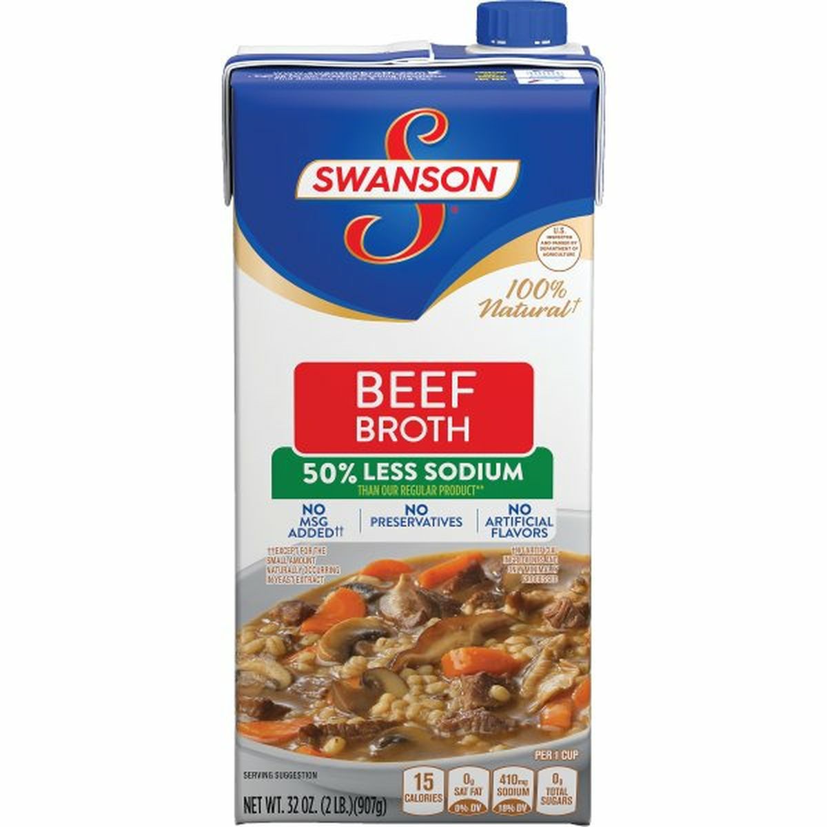 Calories in Swanson's 50% Less Sodium Beef Broth