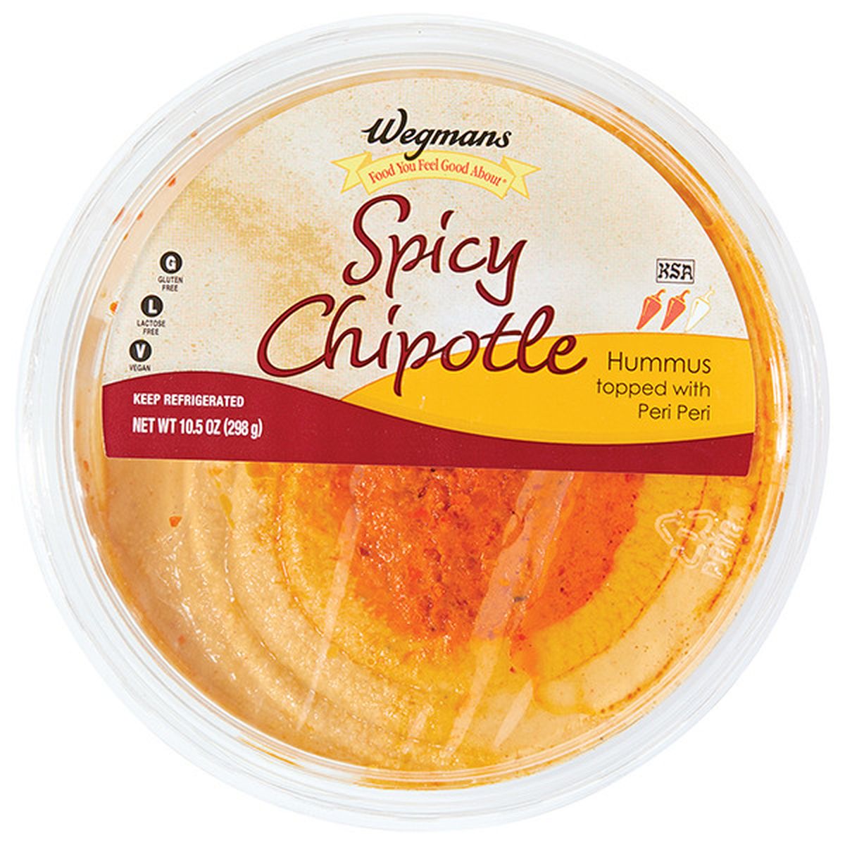 Calories in Wegmans Spicy Chipotle Hummus Topped with Peri Peri