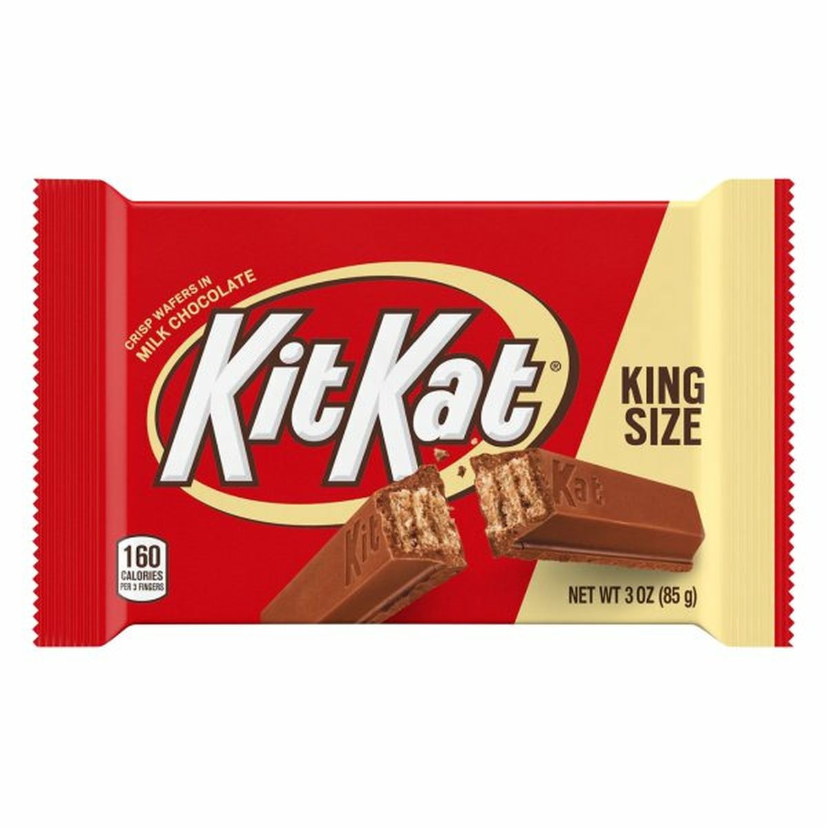 Calories in Kit Kat Crisp Wafers in Milk Chocolate, King Size