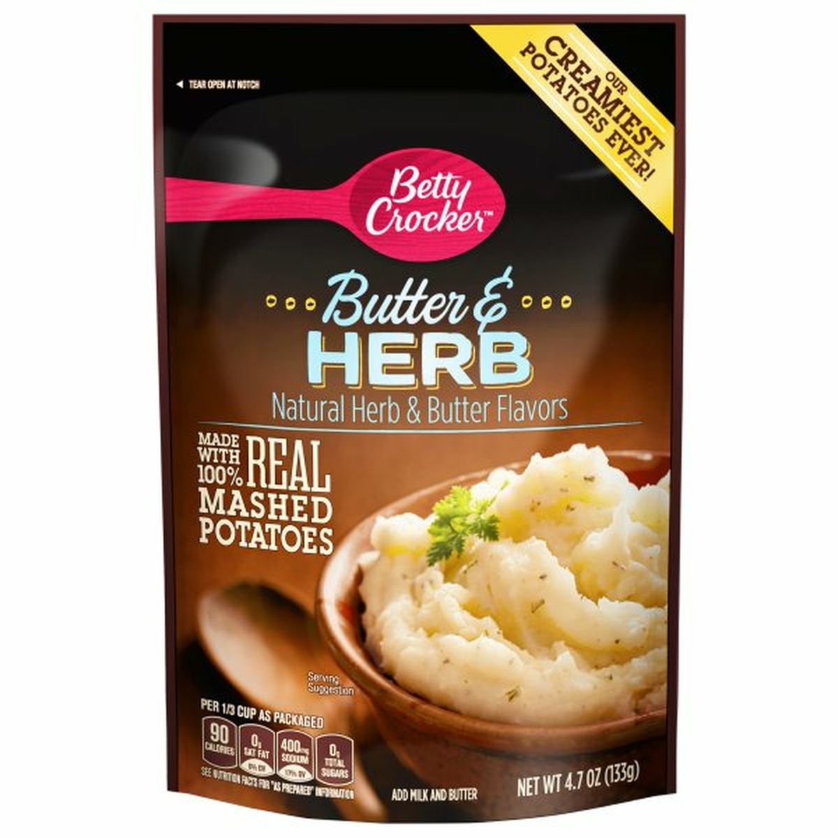 Calories in Betty Crocker Mashed Potatoes, Butter & Herb