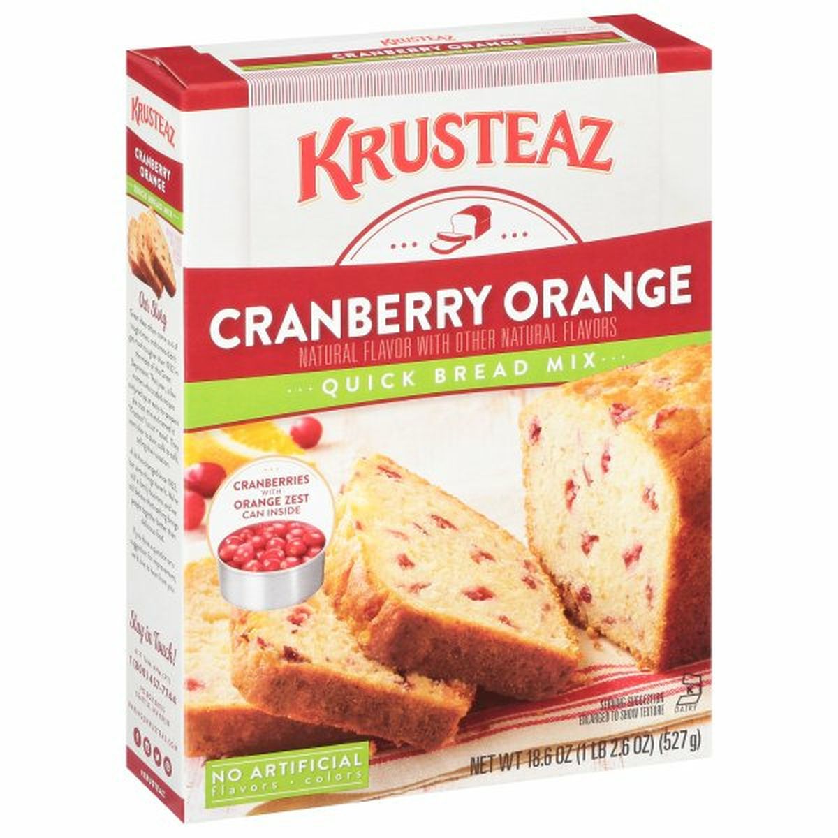 Calories in Krusteaz Quick Bread Mix, Cranberry Orange