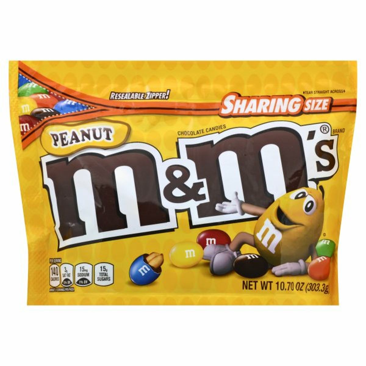 Calories in M&M's Chocolate Candies, Peanut, Sharing Size