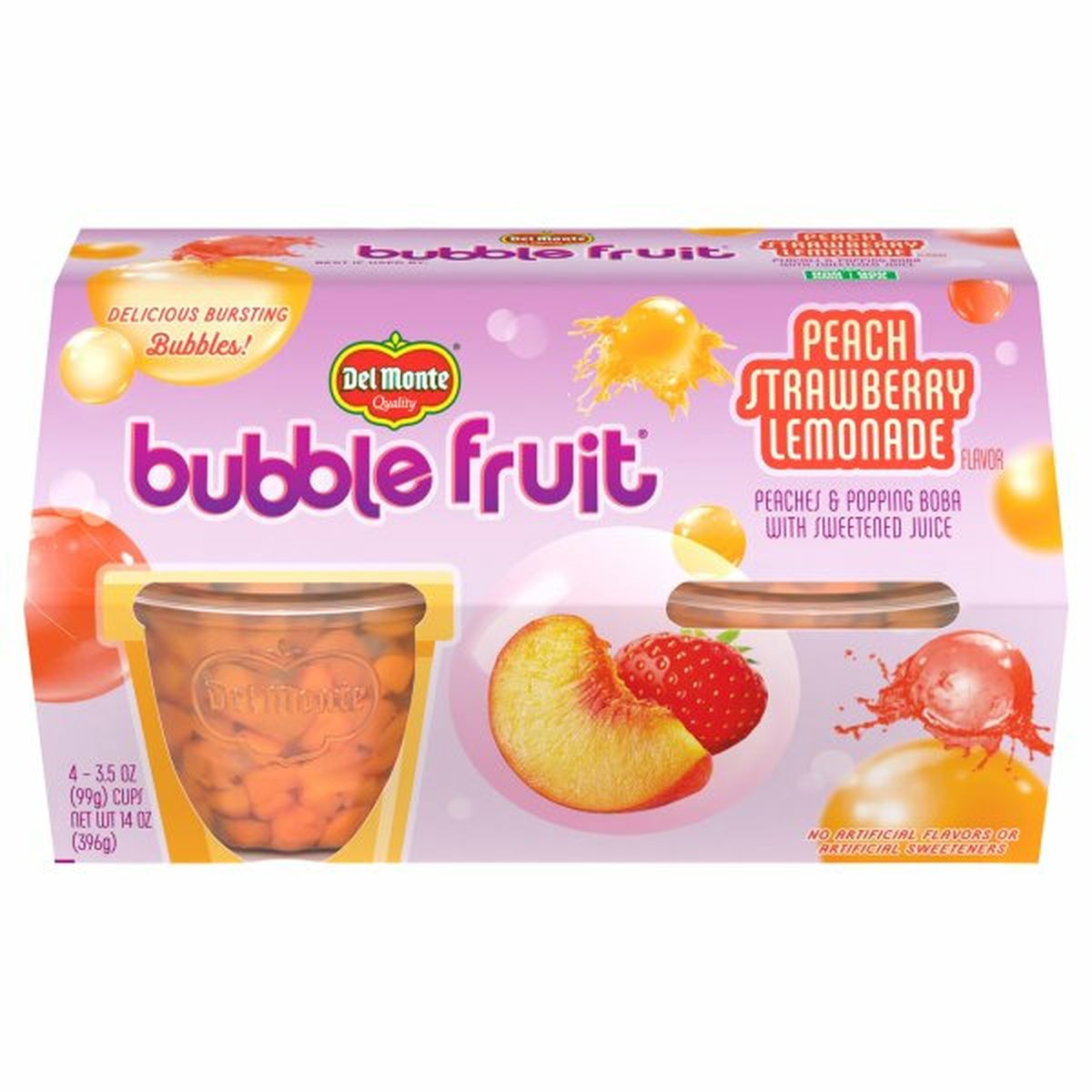 Calories in Del Monte Bubble Fruit, Peach Strawberry Lemonade Flavor