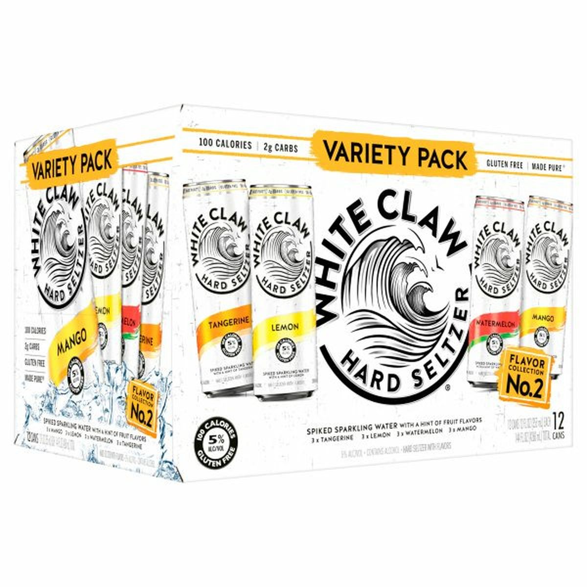 Calories in White Claw Hard Seltzer Variety Pack #2 12/12oz cans