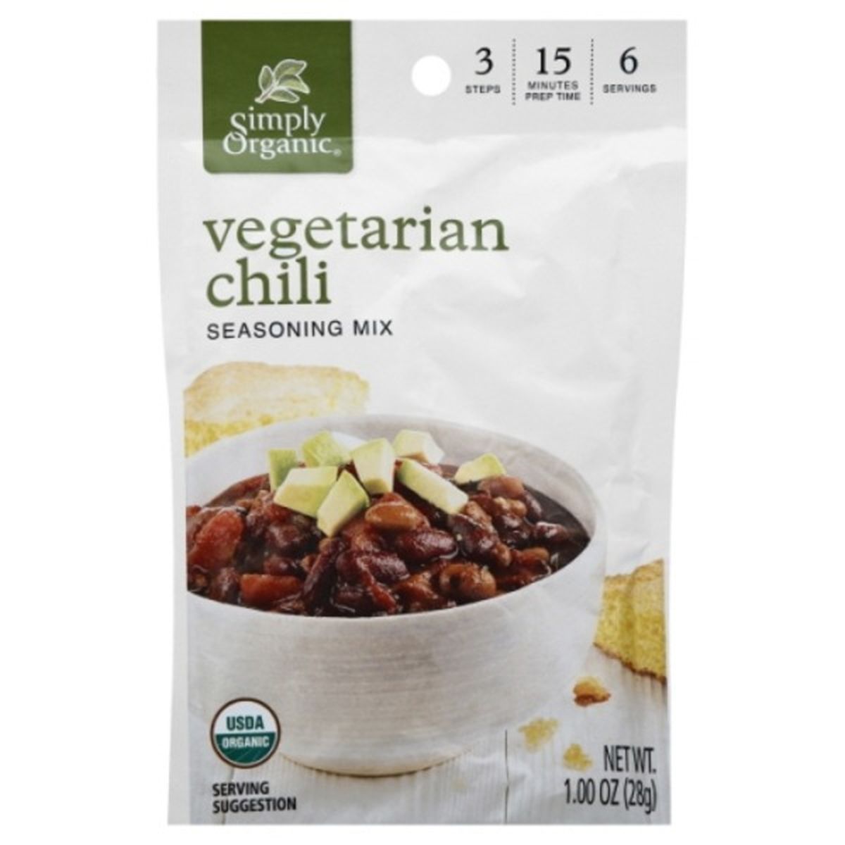 Calories in Simply Organic Seasoning Mix, Vegetarian Chili
