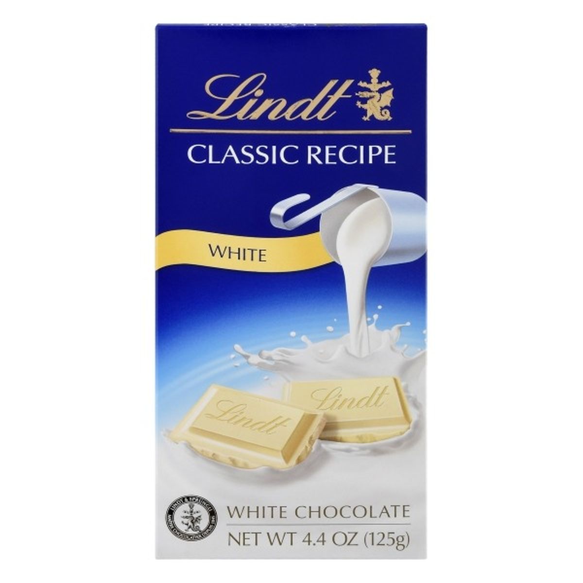 Calories in Lindt Classic Recipe White Chocolate Bar