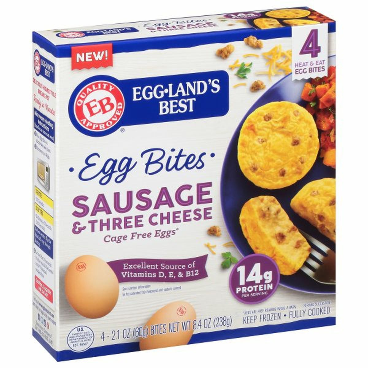 Calories in Eggland's Best Egg Bites, Sausage & Three Cheese