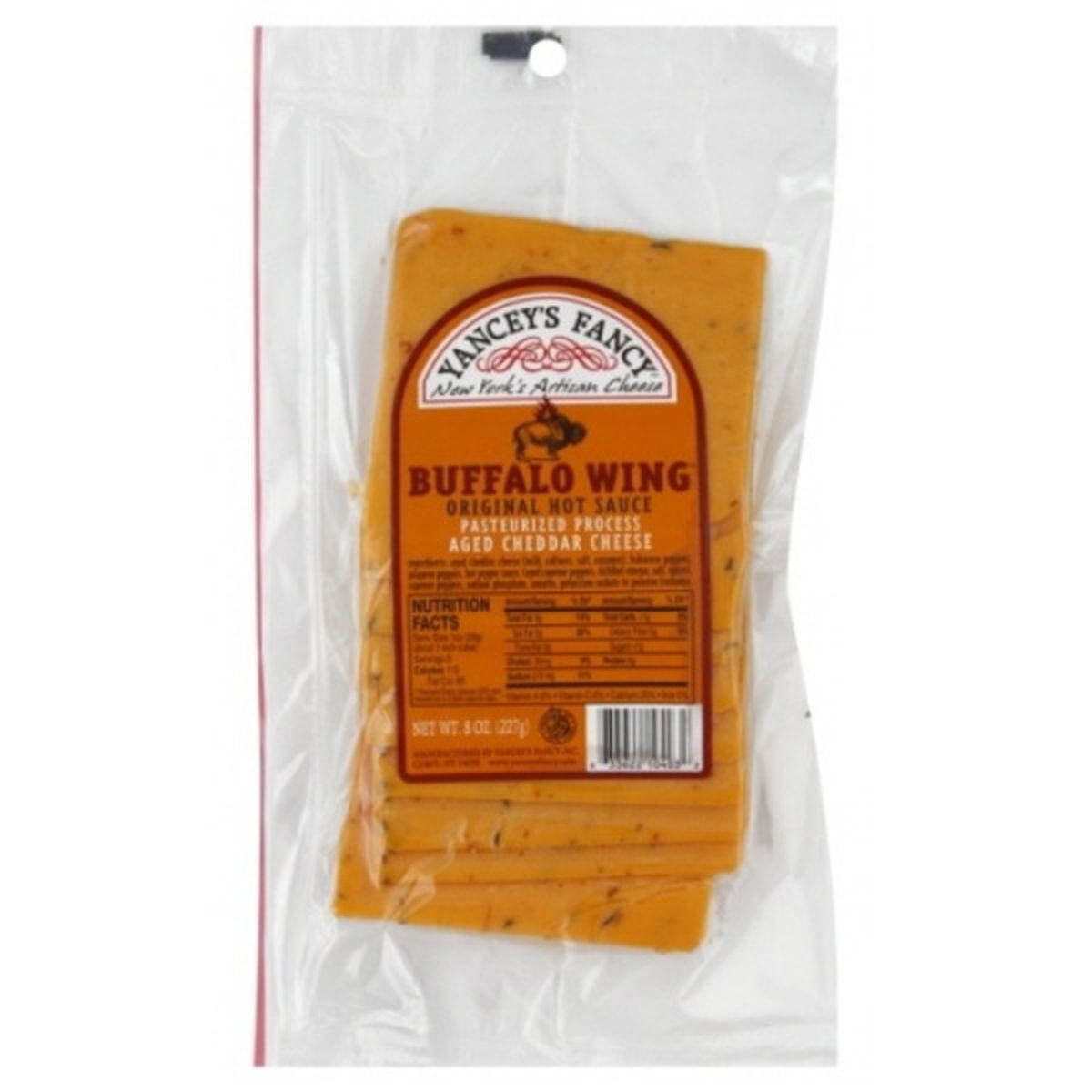 Calories in Yancey's Fancy Cheese, Pasteurized Process, Buffalo Wing, Original Hot Sauce