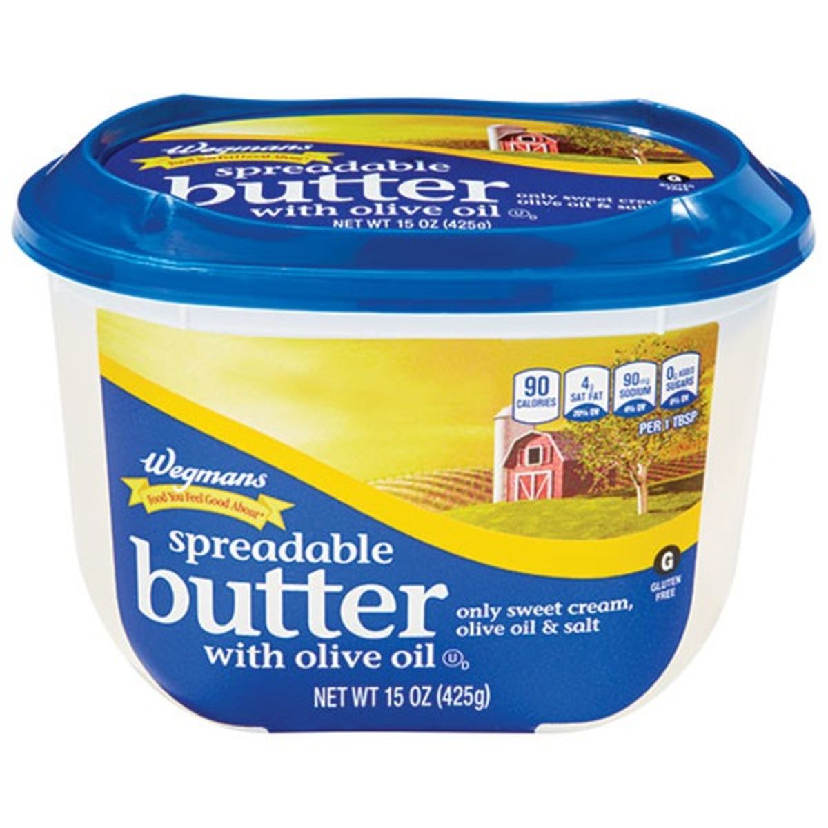 Calories in Wegmans Spreadable Butter with Olive Oil