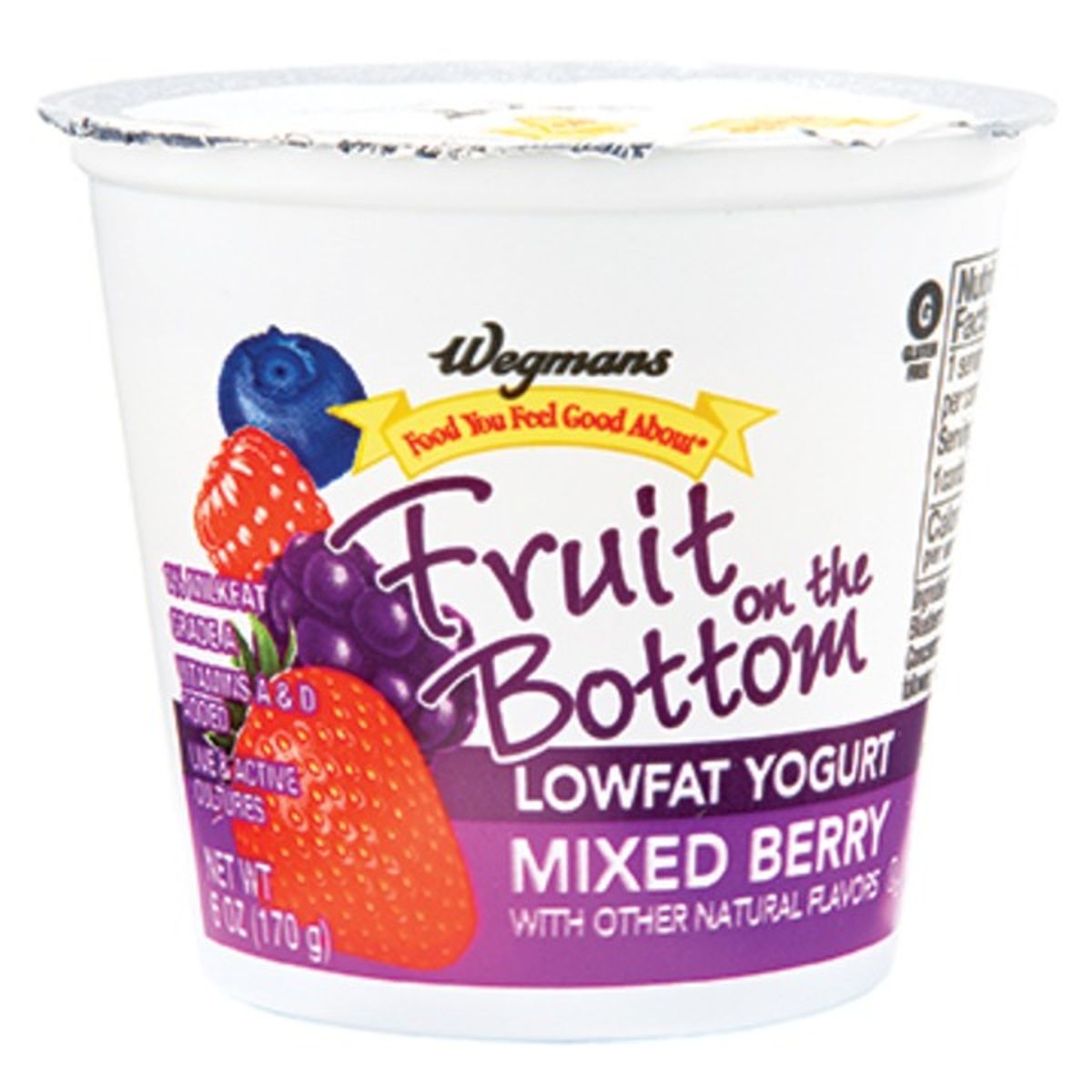 Calories in Wegmans Fruit On The Bottom Lowfat Mixed Berry Fruit On The Bottom Yogurt