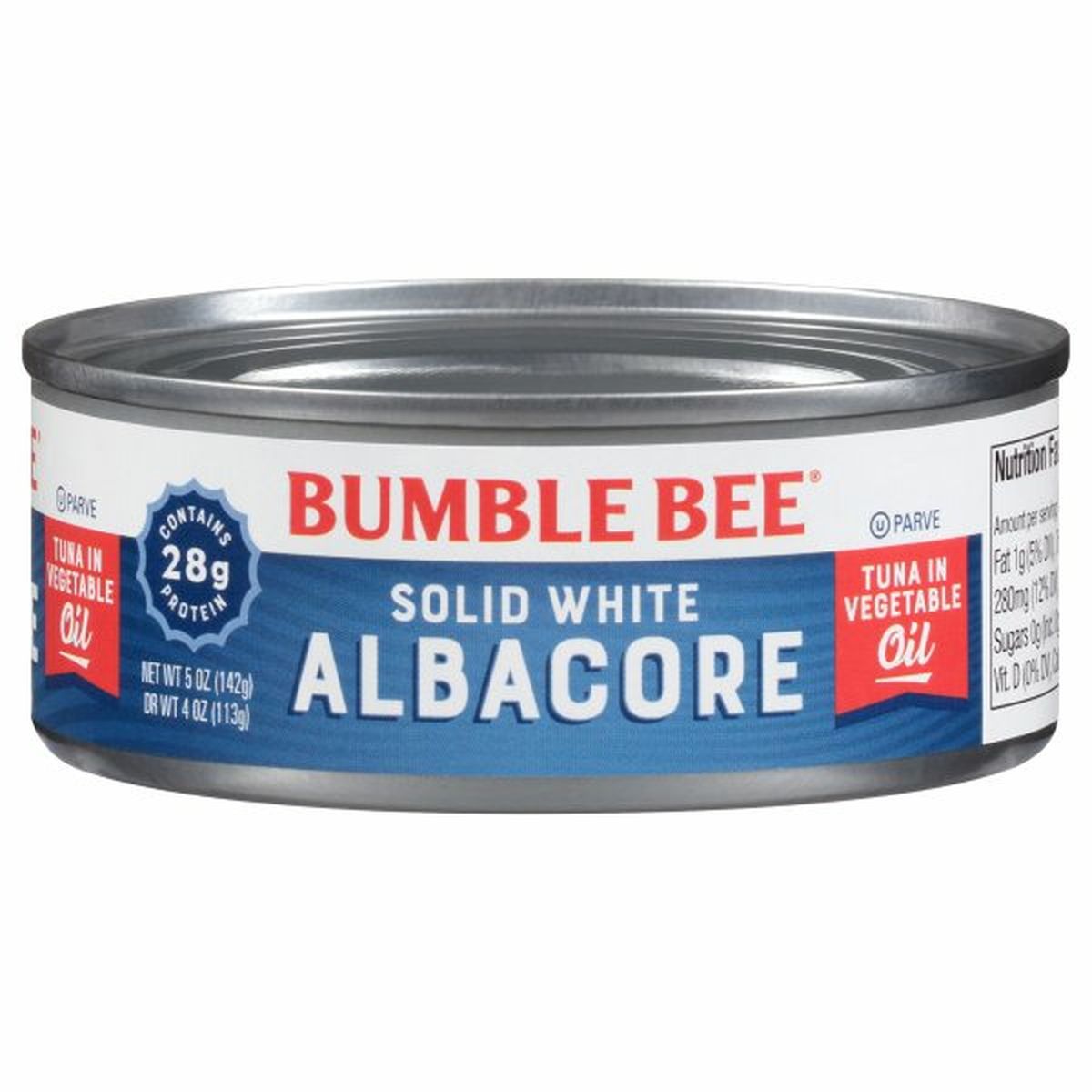 Calories in Bumble Bee Albacore, Solid White