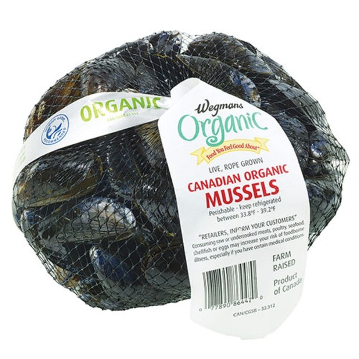 Calories in Wegmans Canadian Organic Mussels