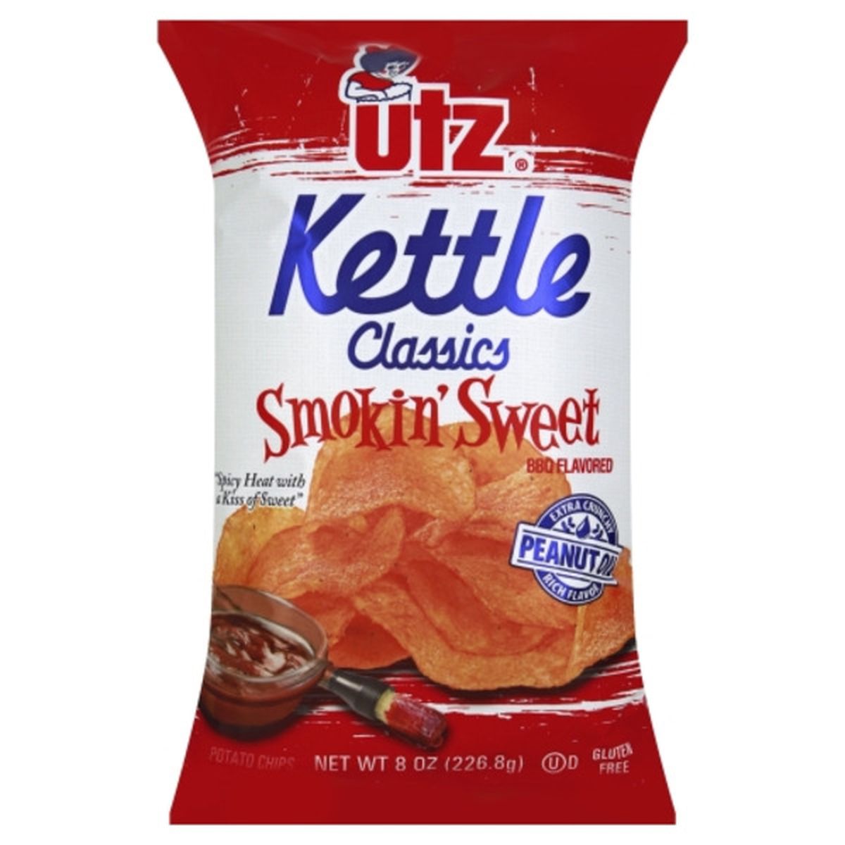 Calories in Utz Potato Chips, Kettle Classics, Smokin' Sweet BBQ
