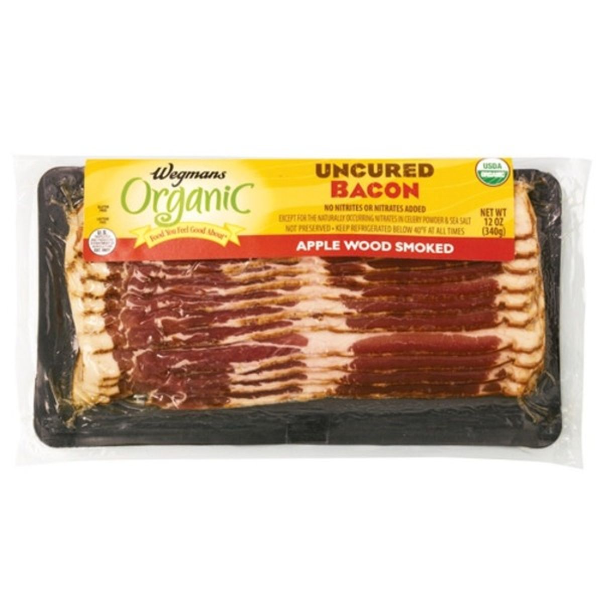 Calories in Wegmans Organic Uncured Bacon, Apple Wood Smoked
