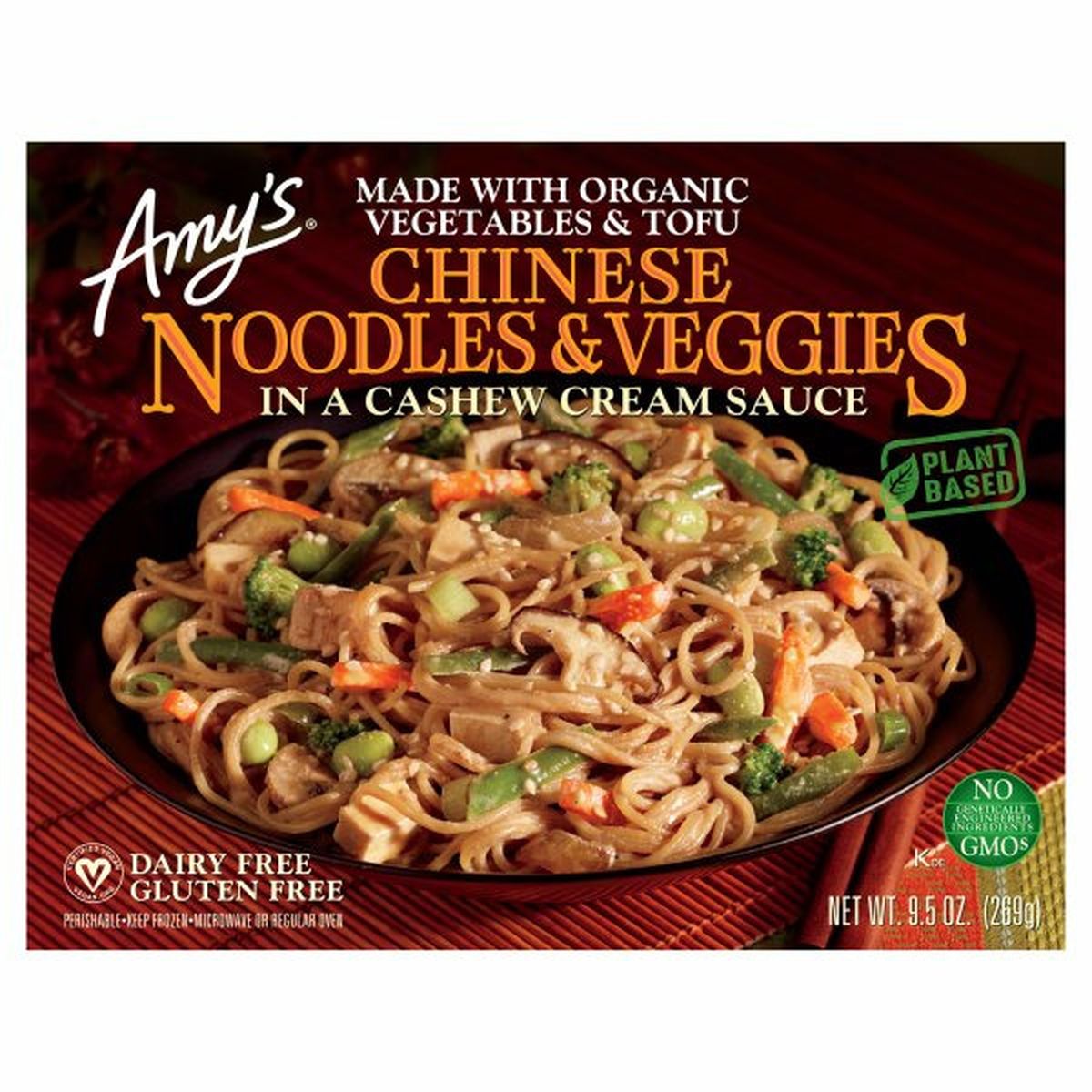Calories in Amy's Kitchen Chinese Noodles & Veggies in a Cashew Cream Sauce
