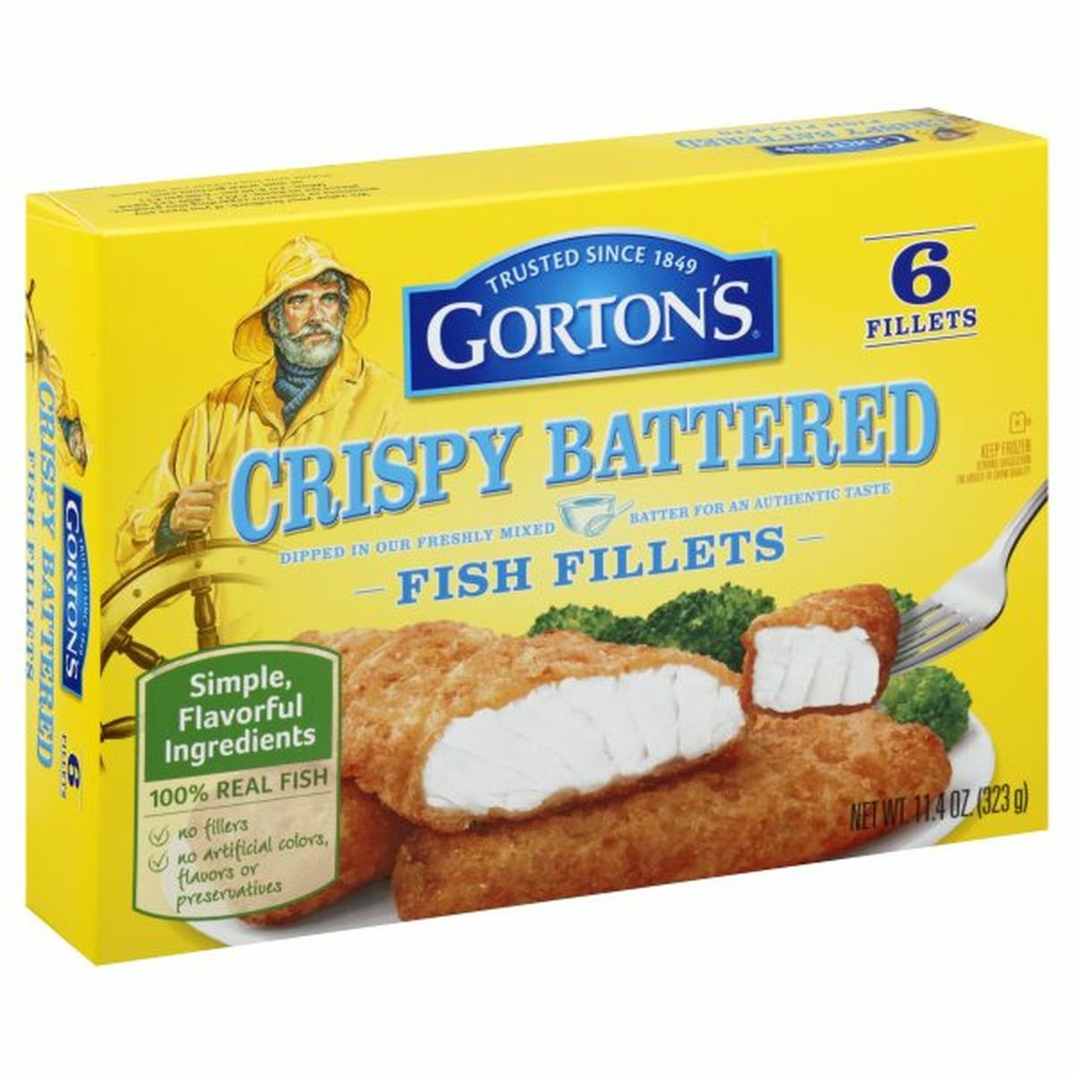 Calories in Gorton's Fish Fillets, Crispy Battered