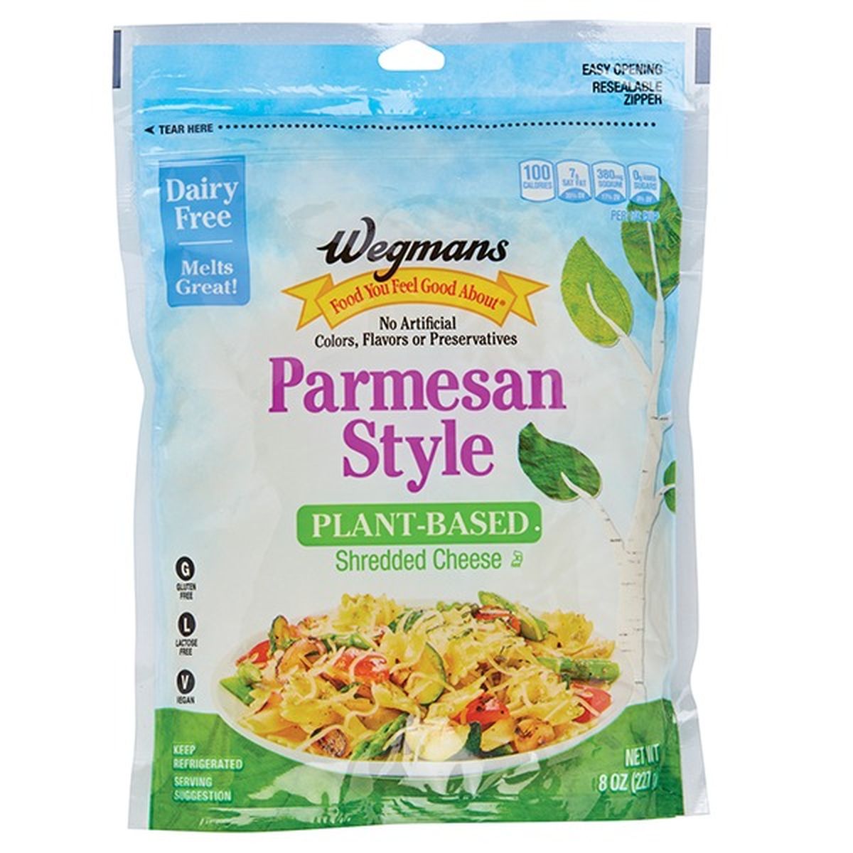Calories in Wegmans Parmesan Style Plant Based Shredded Cheese