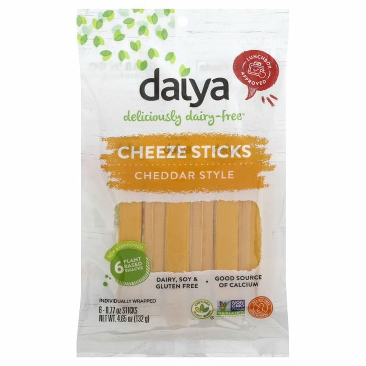 Calories in Daiya Cheese Sticks, Cheddar Style