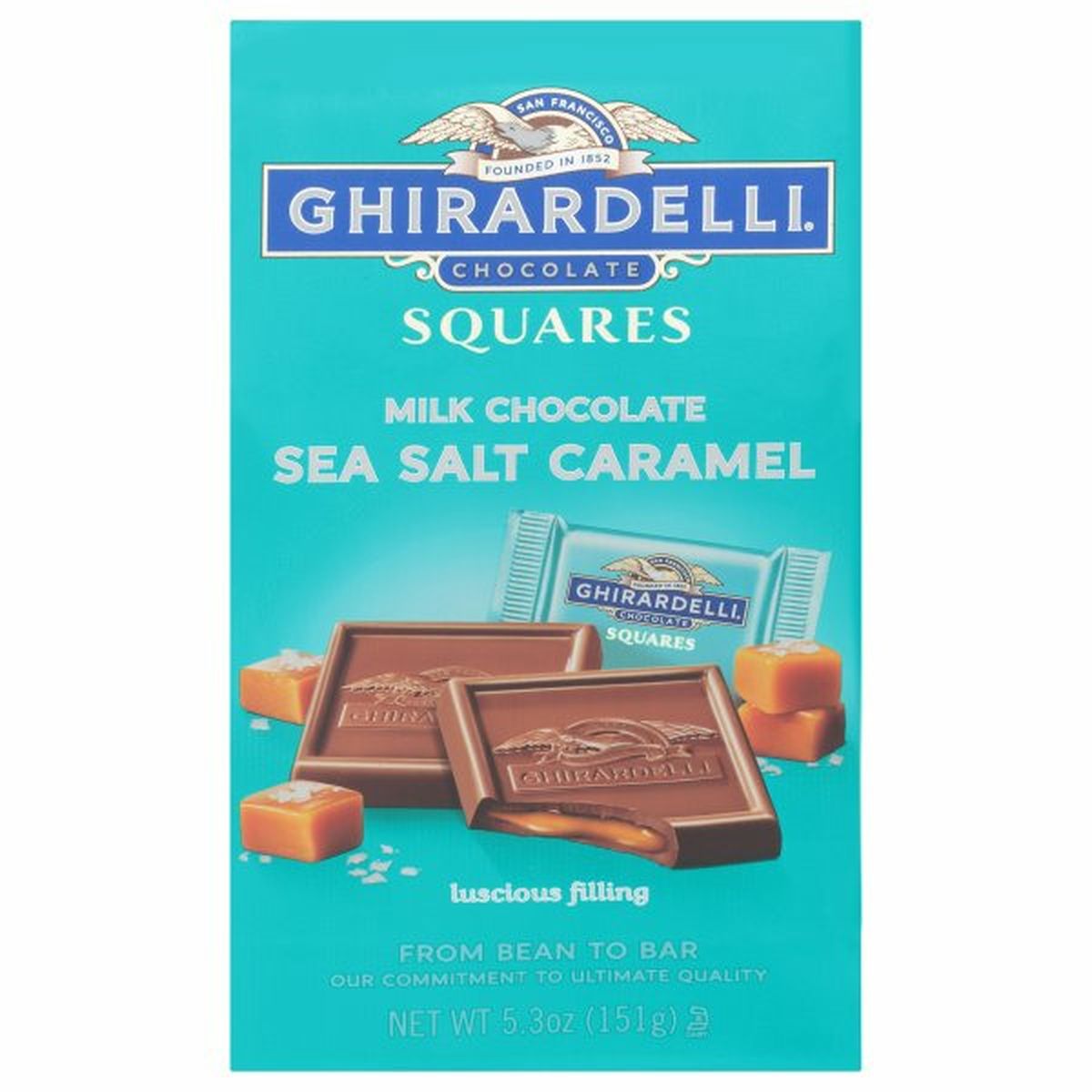 Calories in Ghirardelli Milk Chocolate Squares, Sea Salt Caramel