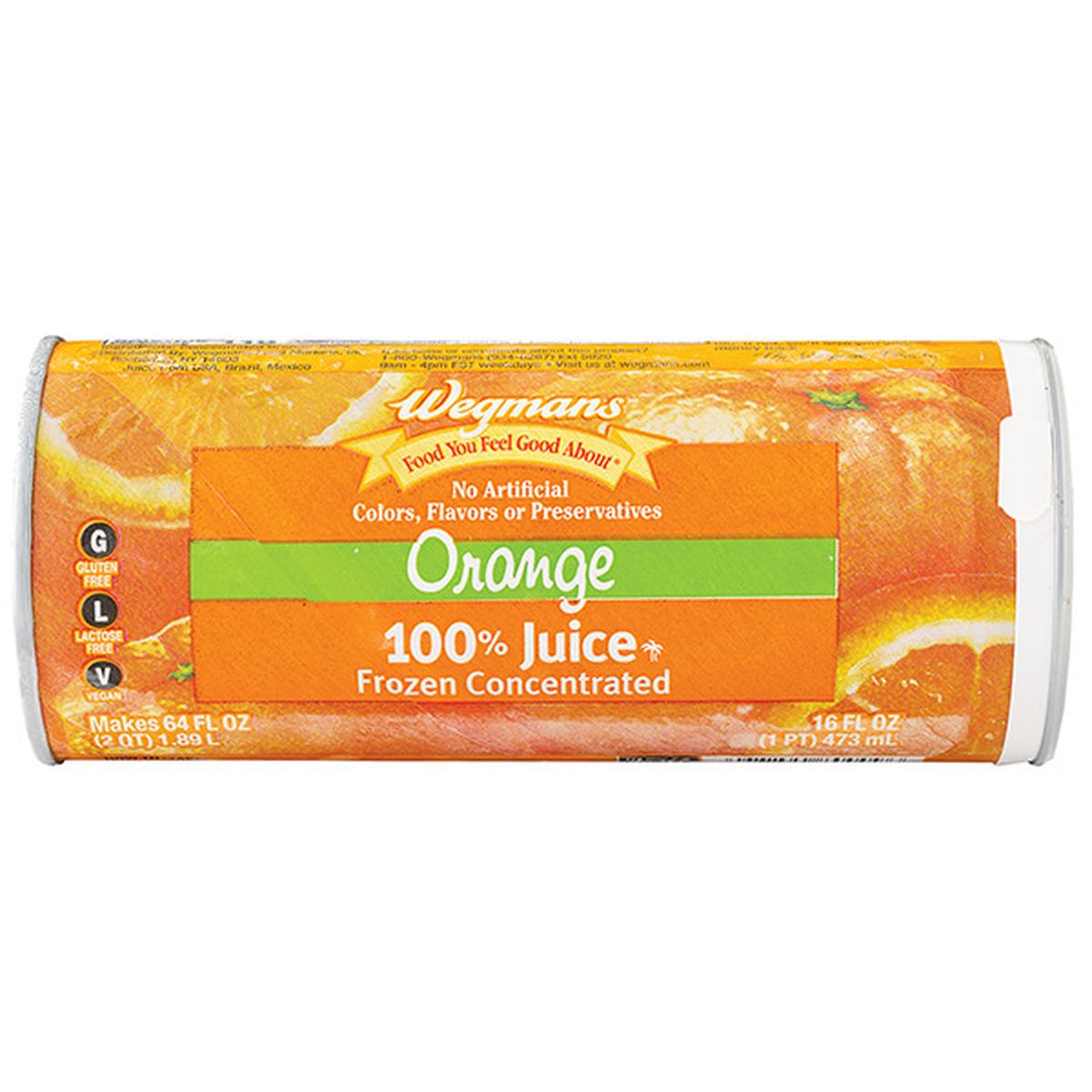Calories in Wegmans 100% Juice, Orange, Frozen Concentrated