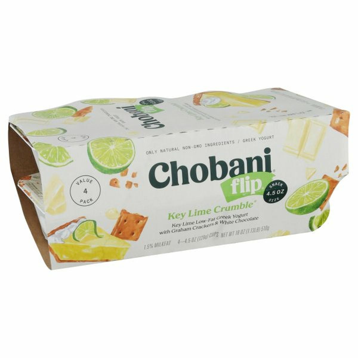 Calories in Chobani Flip Greek Yogurt, Key Lime Crumble, 4 Pack