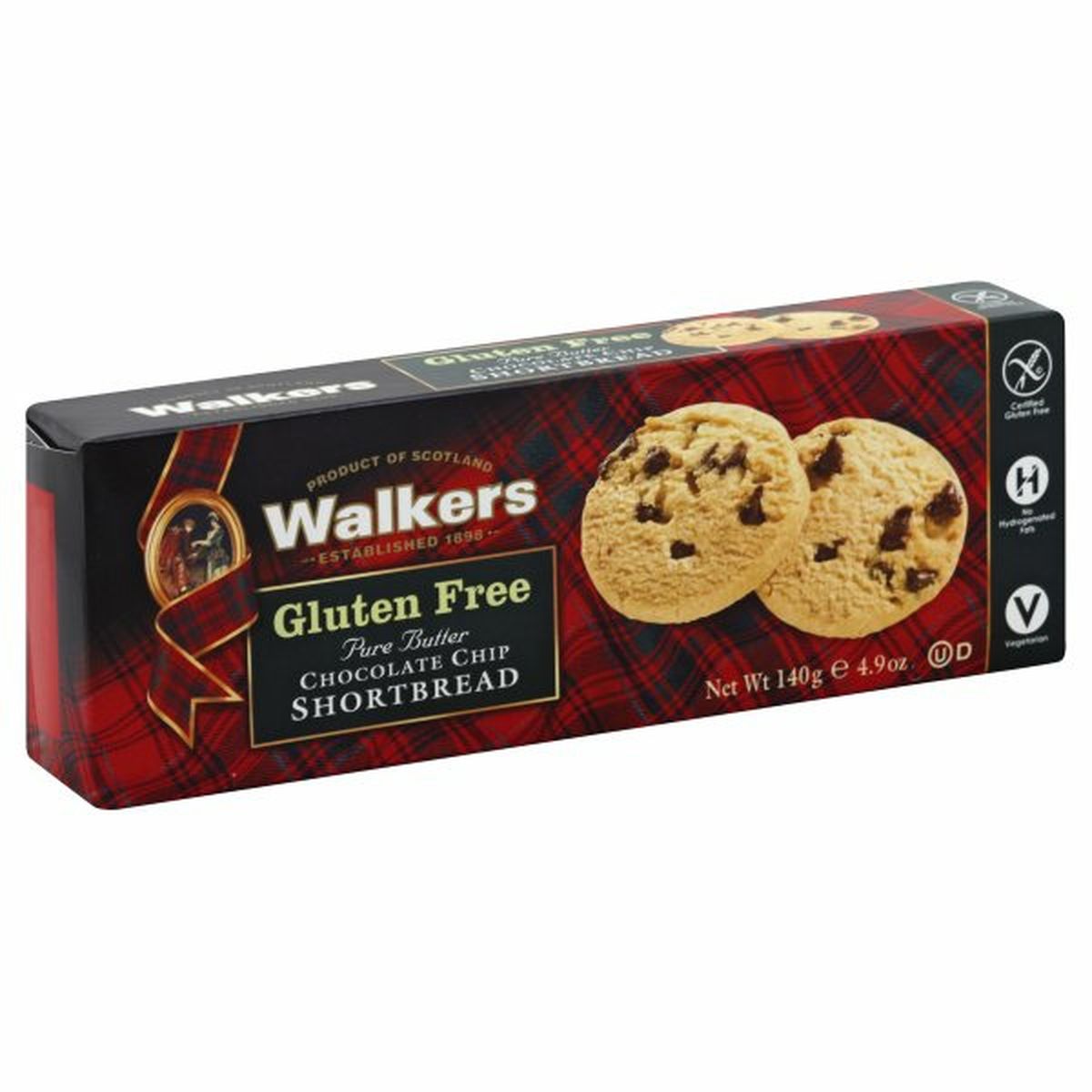 Calories in Walkers Shortbread, Gluten Free, Pure Butter, Chocolate Chip
