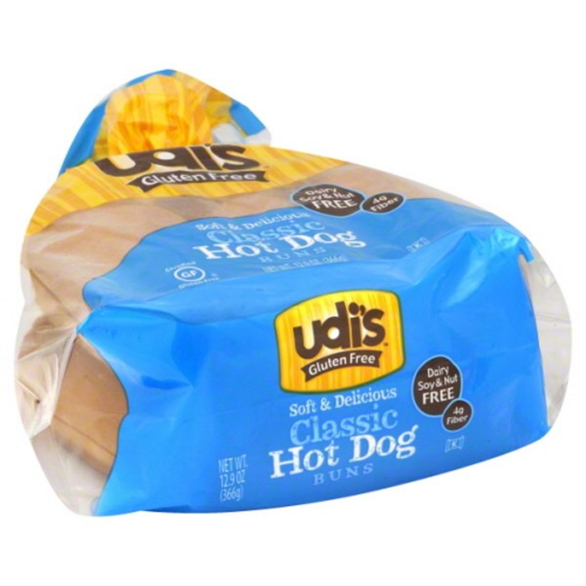 Calories in Udi's Gluten Free Hot Dog Buns, Classic