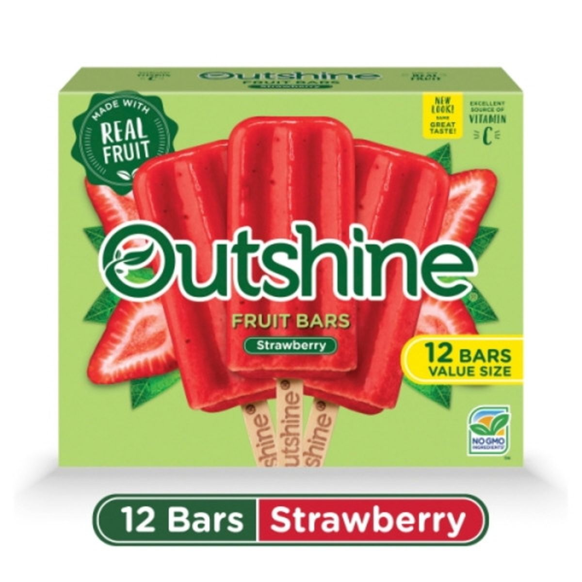 Calories in Outshine Fruit Bars, Strawberry, Value Size