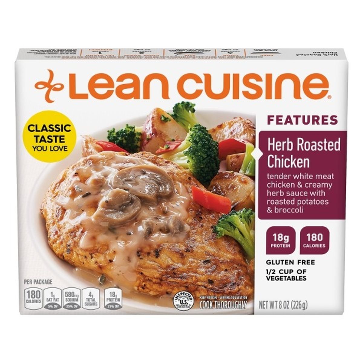 Calories in Lean Cuisine Features Herb Roasted Chicken