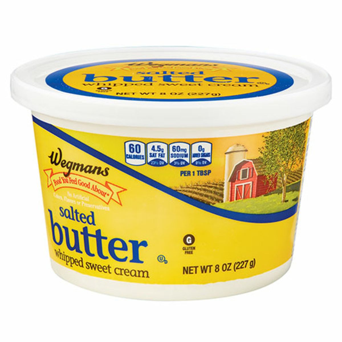 Calories in Wegmans Whipped Salted Sweet Cream Butter Tub