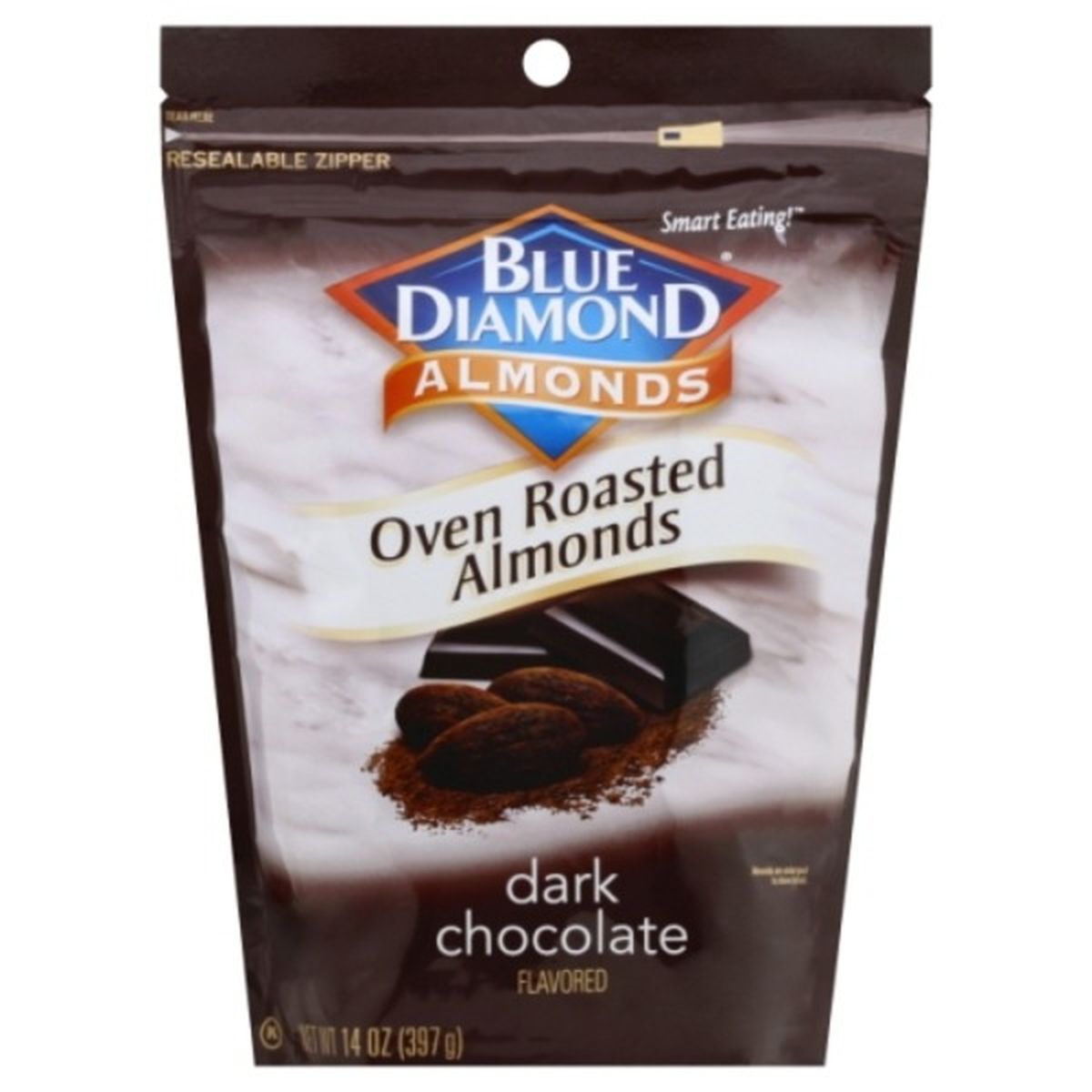 Calories in Blue Diamond Oven Roasted Almonds, Dark Chocolate Flavored