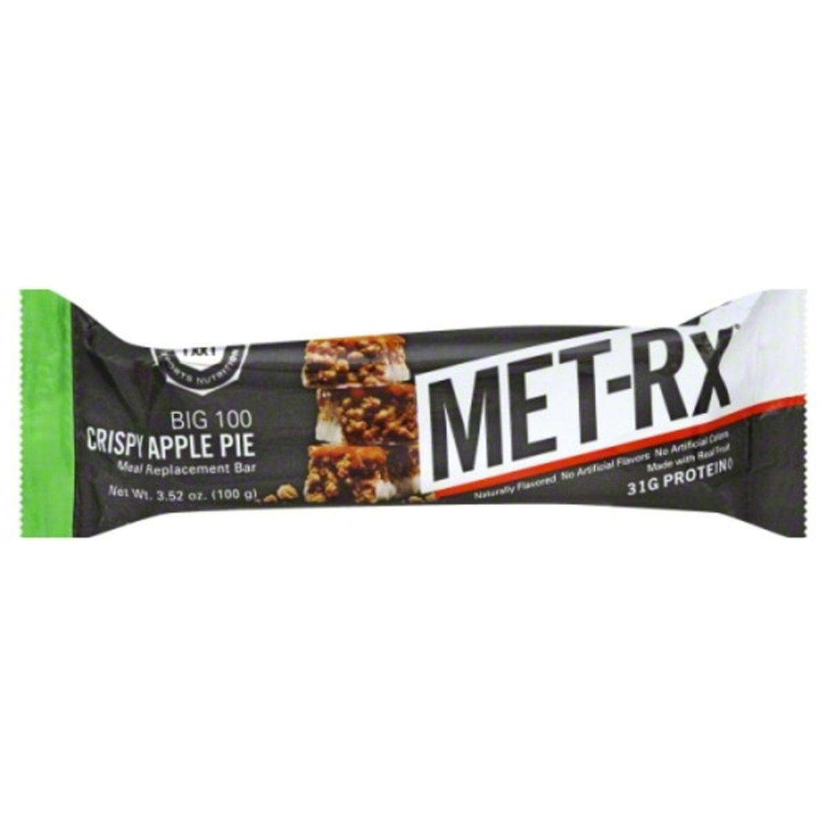 Calories in MET Rx Big 100 Meal Replacement Bar, Crispy Apple Pie