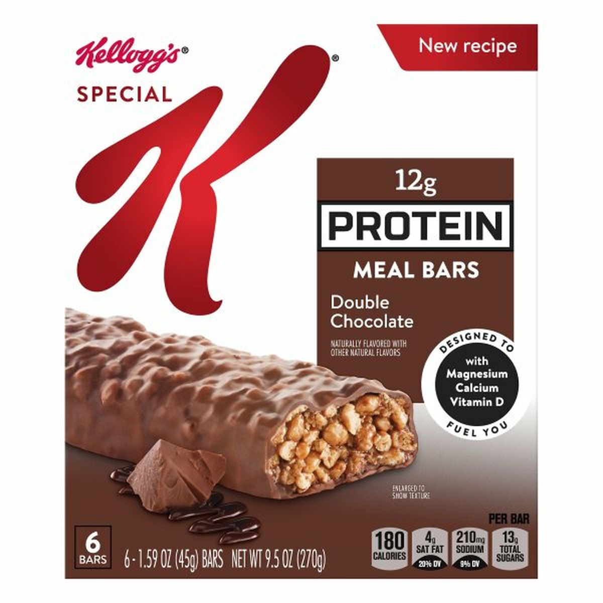 Calories in Kellogg's Special K Protein Meal Bars, Double Chocolate, 6 Pack