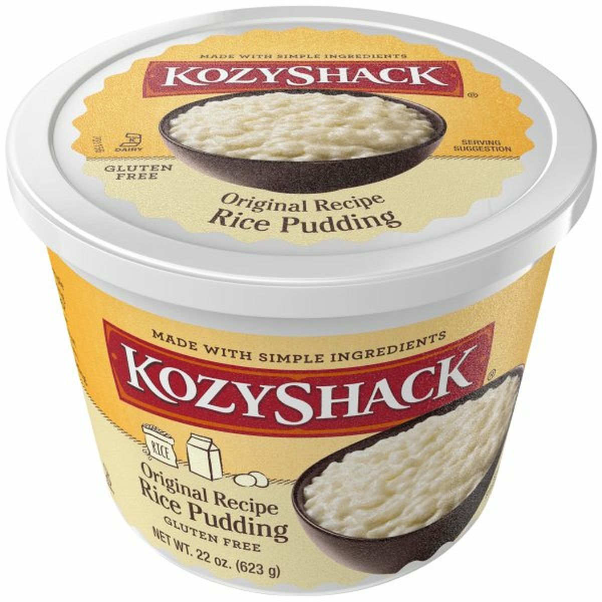 Calories in Kozy Shack Rice Pudding, Gluten Free, Original Recipe