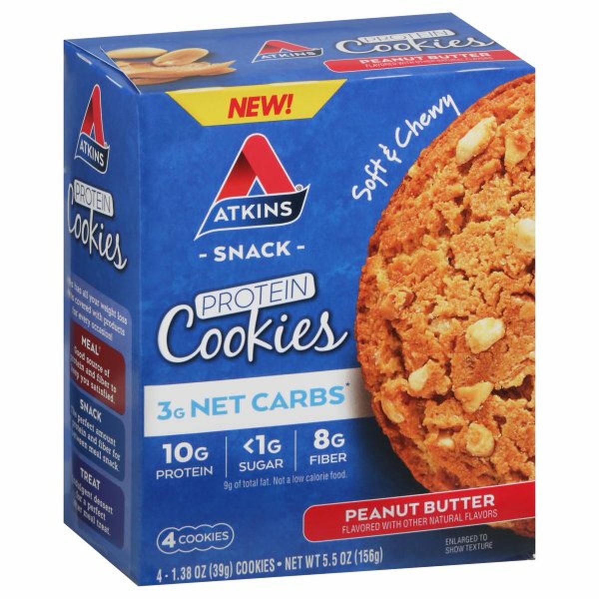 Calories in Atkins Protein Cookies, Peanut Butter