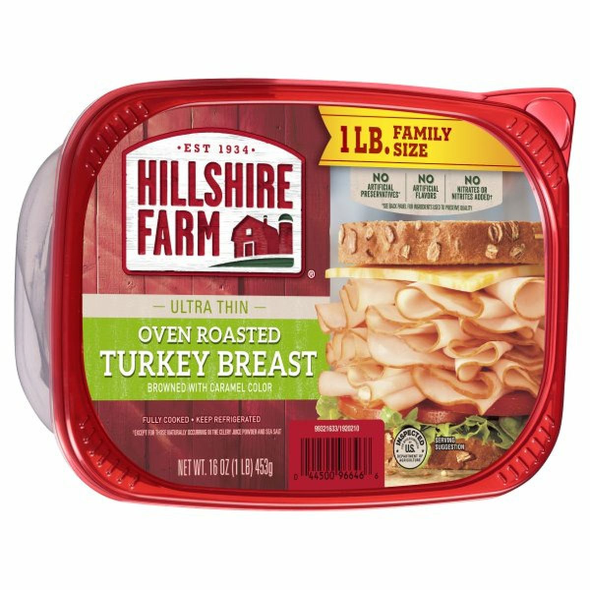 Calories in Hillshire Farm Ultra Thin Sliced Deli Lunch Meat, Oven Roasted Turkey Breast, 16 oz