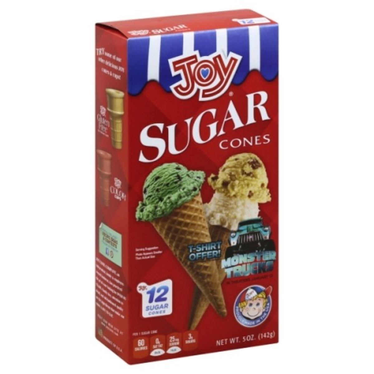 Calories in Joy Cones, Sugar