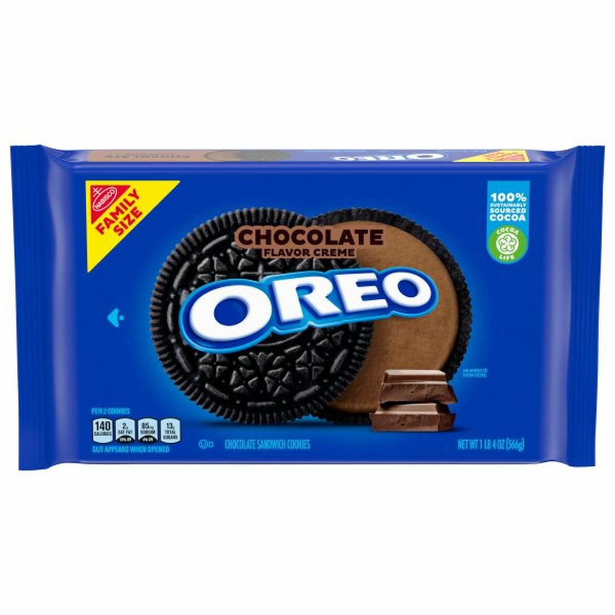 Calories in Oreo Chocolate Sandwich Cookies, Chocolate Flavor Creme, Family Size