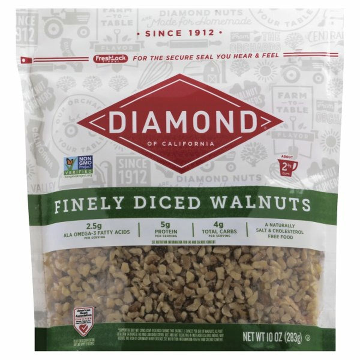 Calories in Diamond Walnuts, Finely Diced