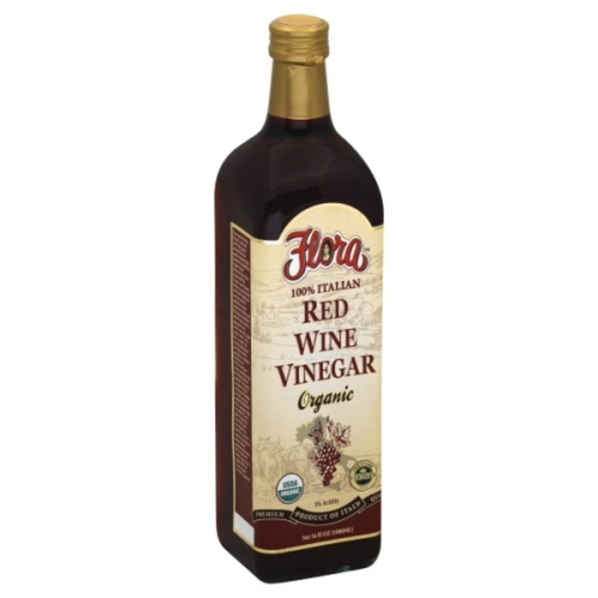 Calories in Flora Vinegar, Organic, Red Wine
