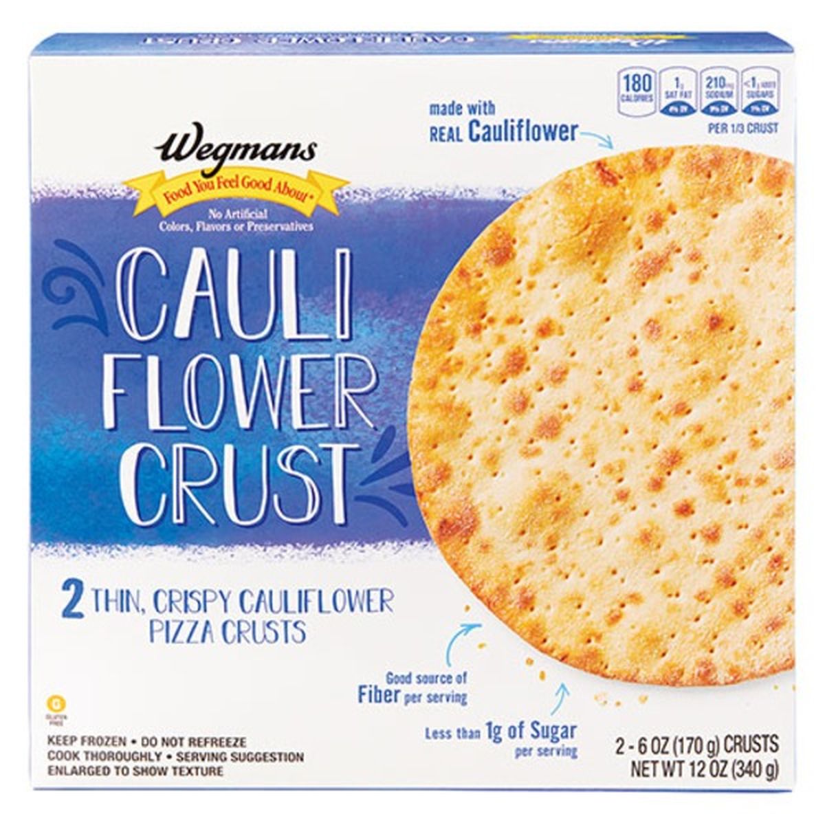 Calories in Wegmans Cauliflower Crust, 2 Pack