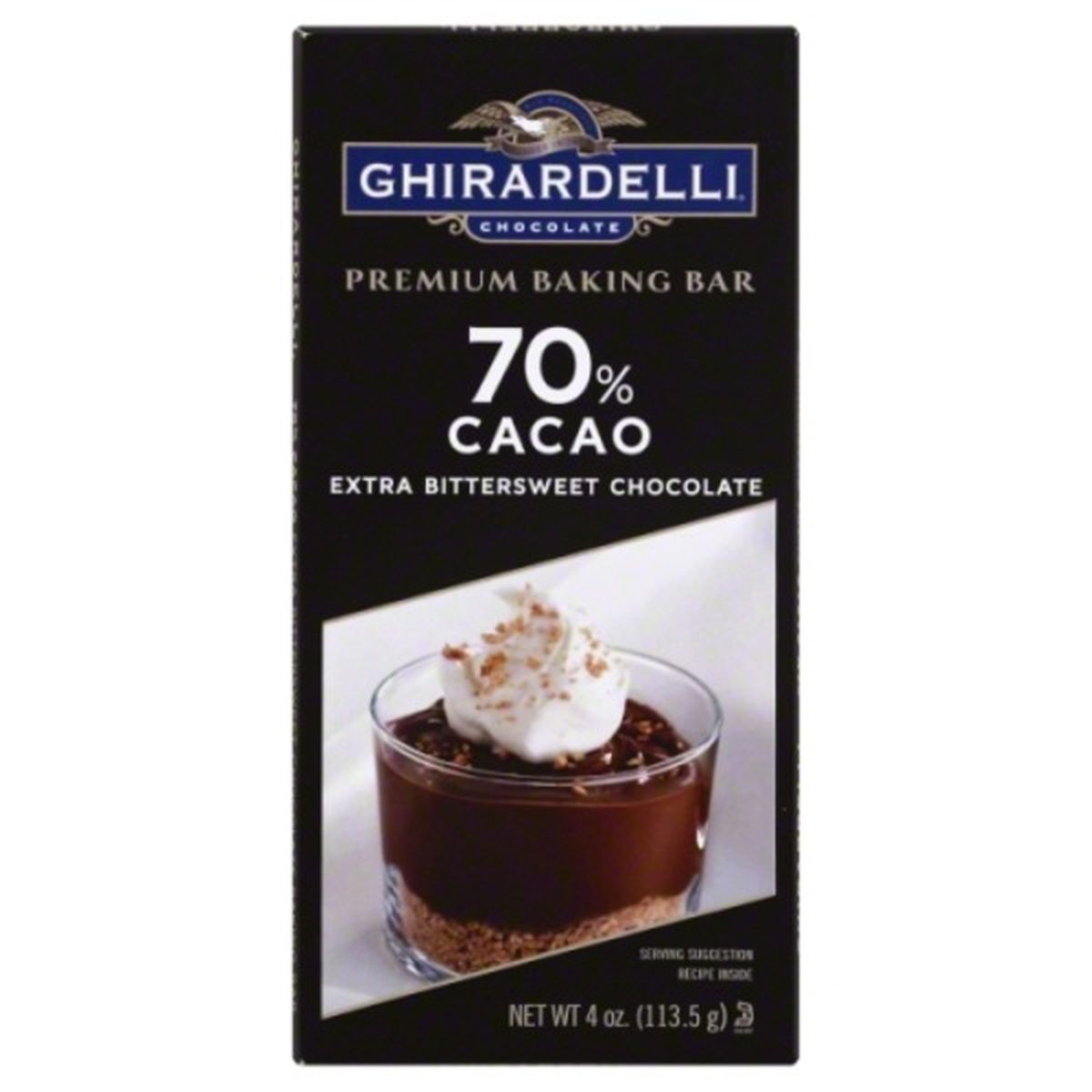 Calories in Ghirardelli Baking Bar, Premium, Extra Bittersweet Chocolate, 70% Cacao