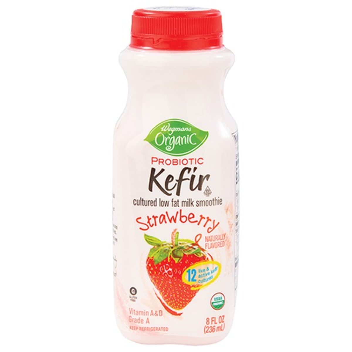Calories in Wegmans Organic Strawberry Probiotic Kefir