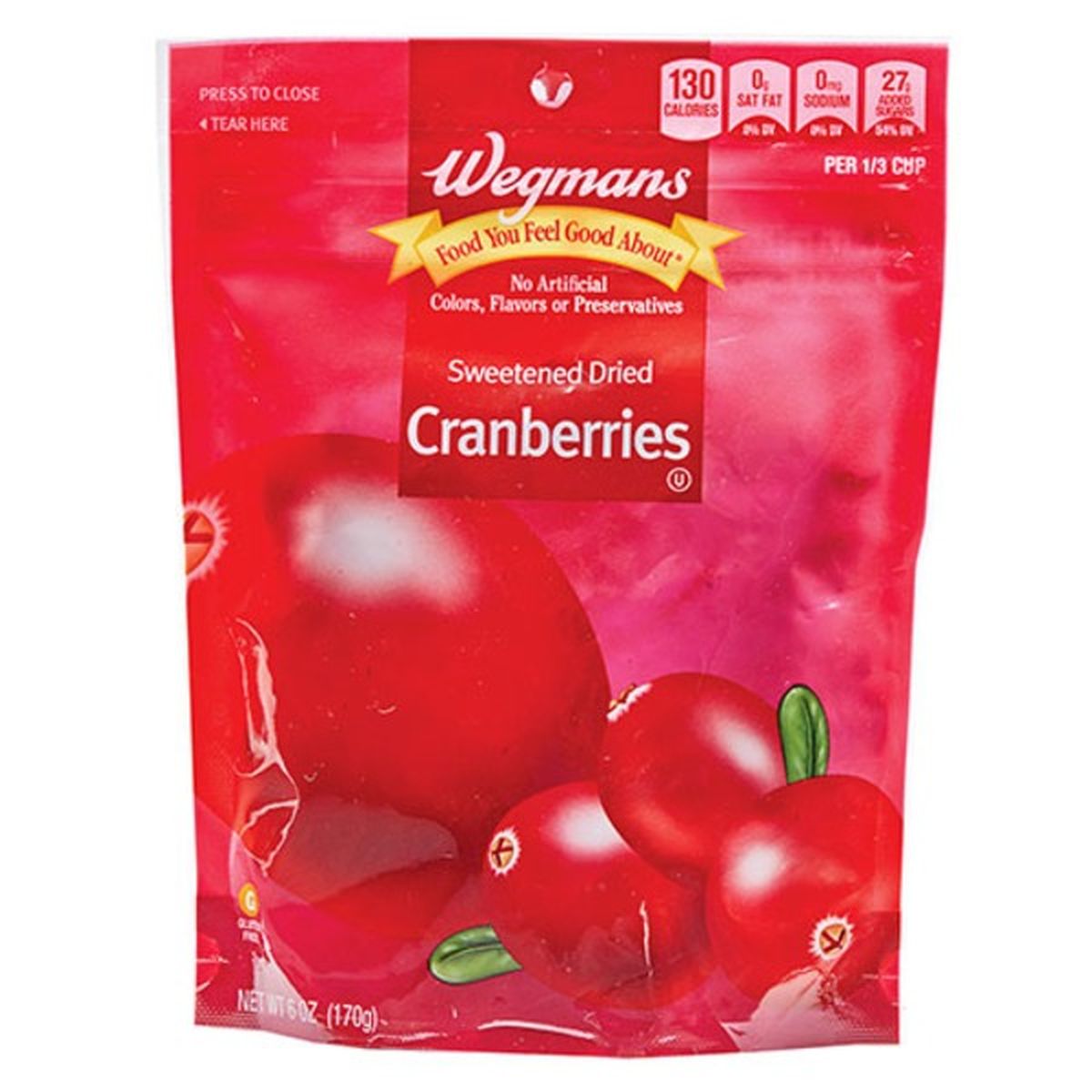 Calories in Wegmans Sweetened Dried Cranberries