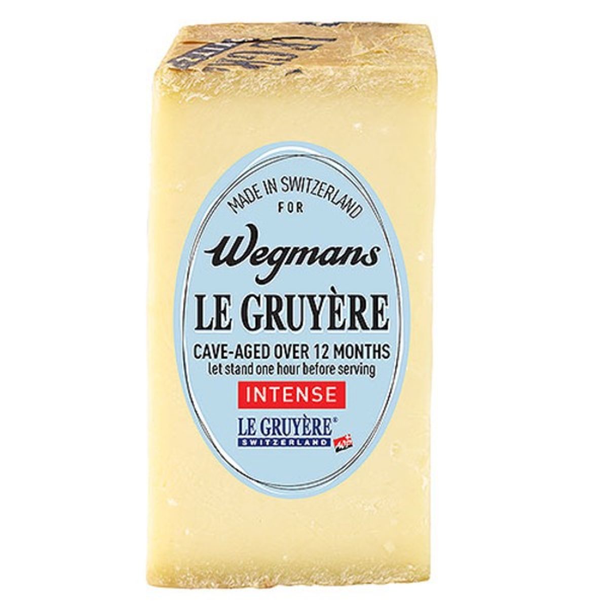 Calories in Wegmans Intense Cave-Aged Le Gruyere Swiss Cheese