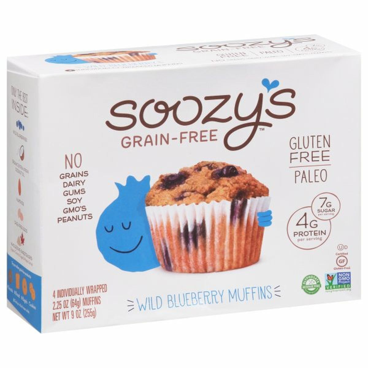Calories in Soozy's Muffins, Grain-Free, Wild Blueberry