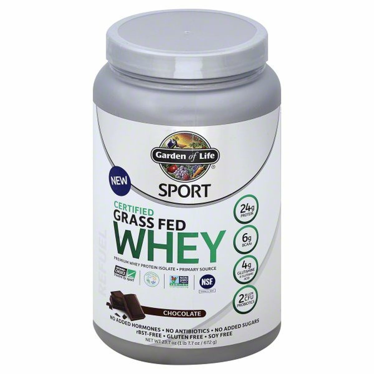 Calories in Garden of Life Sport Whey, Certified Grass Fed, Chocolate
