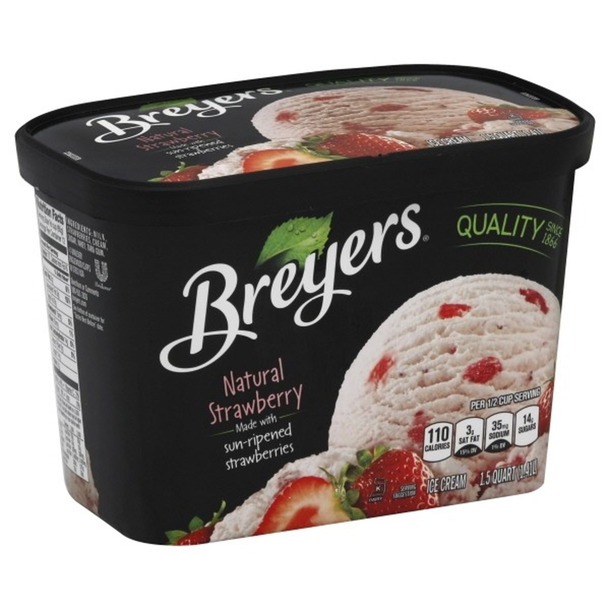 Calories in Breyers Ice Cream, Natural Strawberry