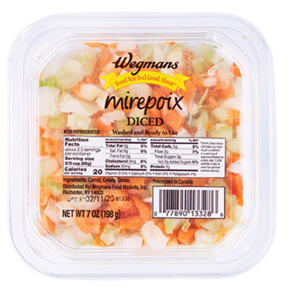 Calories in Wegmans Diced Mirepoix