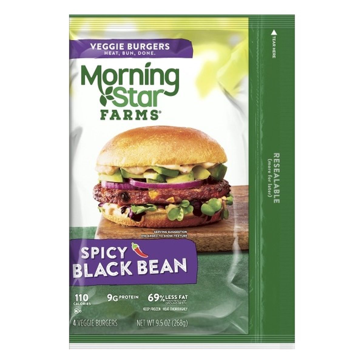 Calories in Morning Star Farms Veggie Burgers, Spicy Black Bean